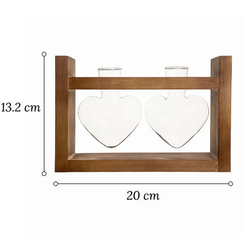 Vase Soliflore Cœur Encadrement Bois
