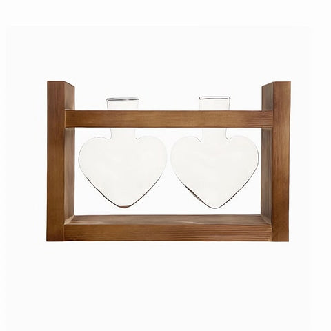 Vase Soliflore Cœur Encadrement Bois