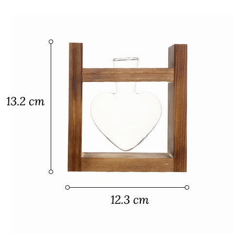 Vase Soliflore Cœur Encadrement Bois