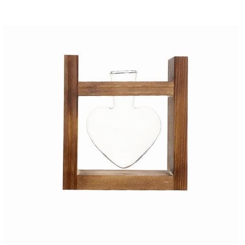 Vase Soliflore Cœur Encadrement Bois