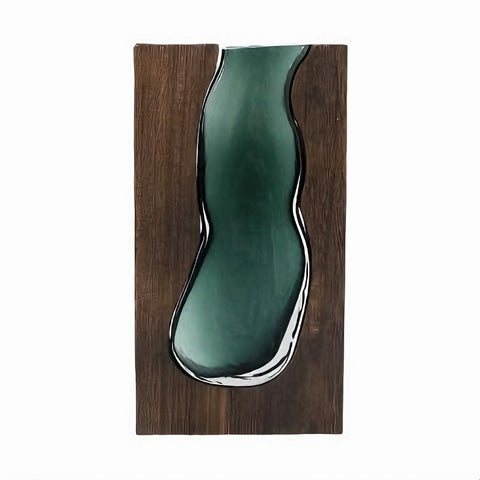 Vase Soliflore Design Rectangulaire en Verre Vert