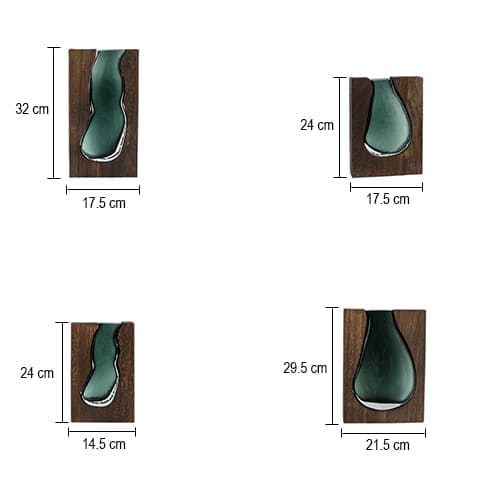 Vase Soliflore Design Rectangulaire en Verre Vert