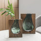 Vase Soliflore Design Rectangulaire en Verre Vert