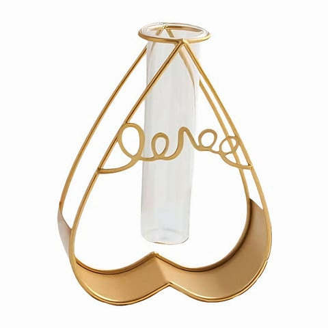 Vase Soliflore Doré Love Forme Géométrique