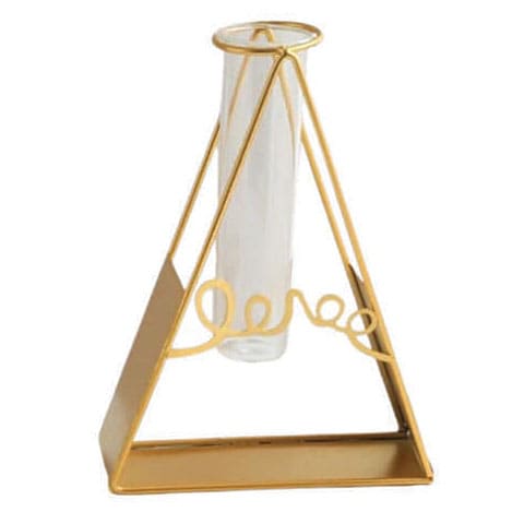 Vase Soliflore Doré Love Forme Géométrique