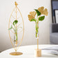 Vase Soliflore Encadrement Feuille Gold