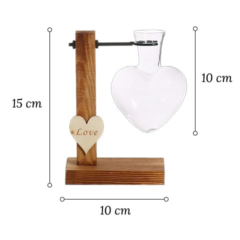 Vase Soliflore Forme Cœur avec Support