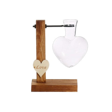 Vase Soliflore Forme Cœur avec Support
