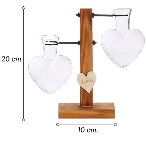 Vase Soliflore Forme Cœur avec Support