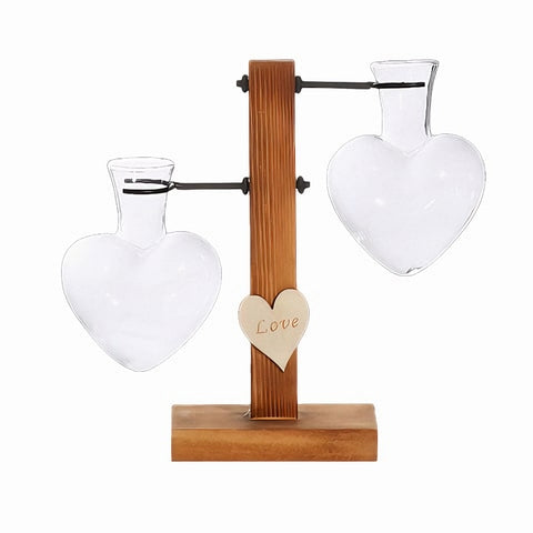 Vase Soliflore Forme Cœur avec Support