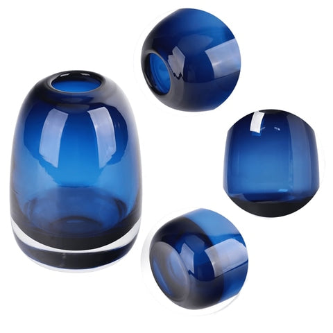 Vase Soliflore Ovale Bleu Translucide