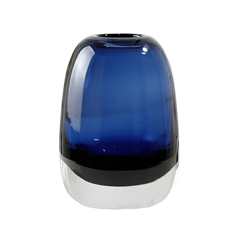 Vase Soliflore Ovale Bleu Translucide