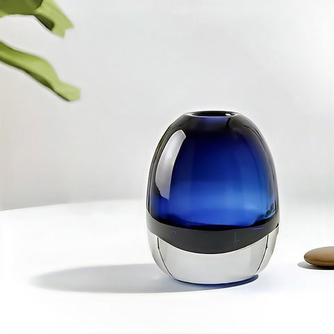 Vase Soliflore Ovale Bleu Translucide