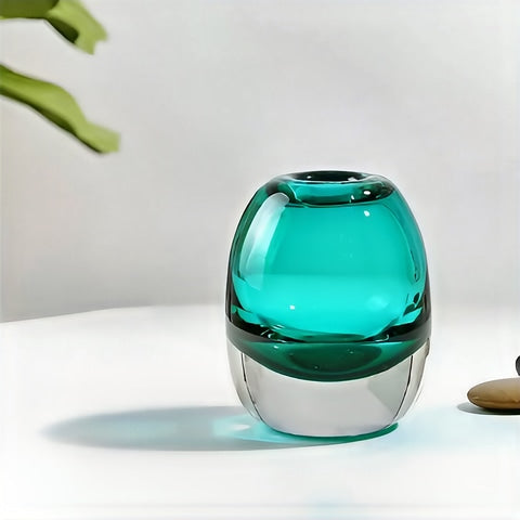 Vase Soliflore Ovale Bleu Translucide