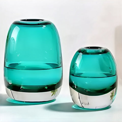 Vase Soliflore Ovale Bleu Translucide