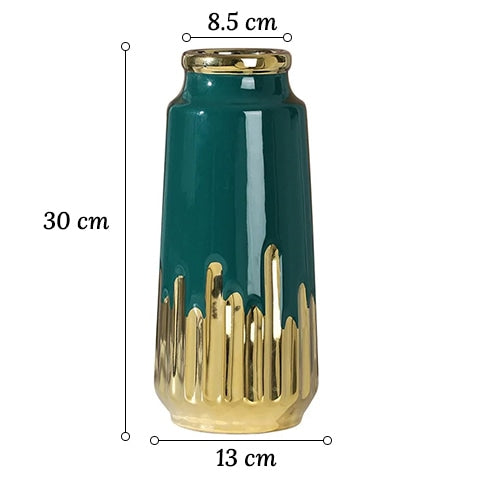 Vase Somptueux Motif Stalagmites Dorées