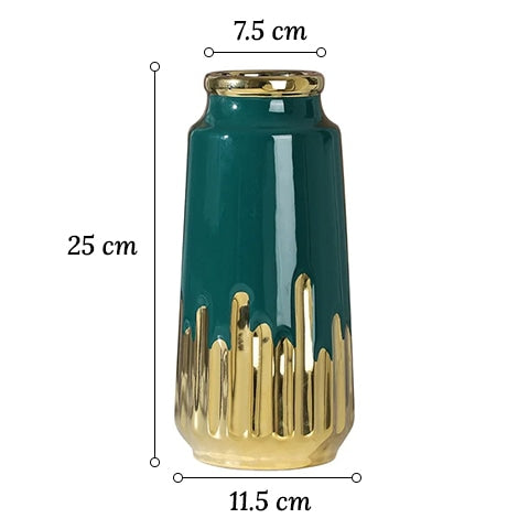 Vase Somptueux Motif Stalagmites Dorées