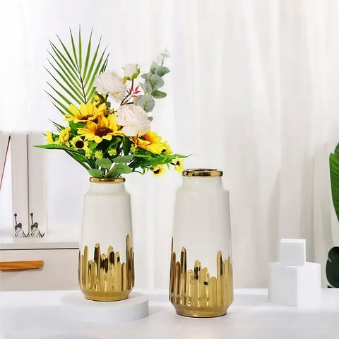Vase Somptueux Motif Stalagmites Dorées