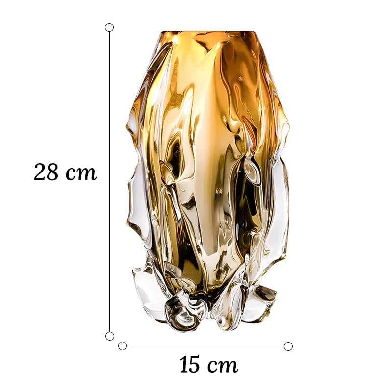 Vase Sophistiqué Ambre au Design Sculptural