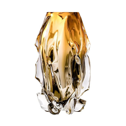 Vase Sophistiqué Ambre au Design Sculptural