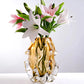 Vase Sophistiqué Ambre au Design Sculptural