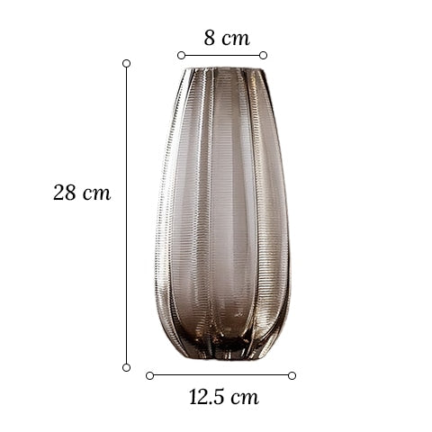 Vase Strié Coloré Marron Transparent