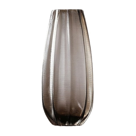 Vase Strié Coloré Marron Transparent