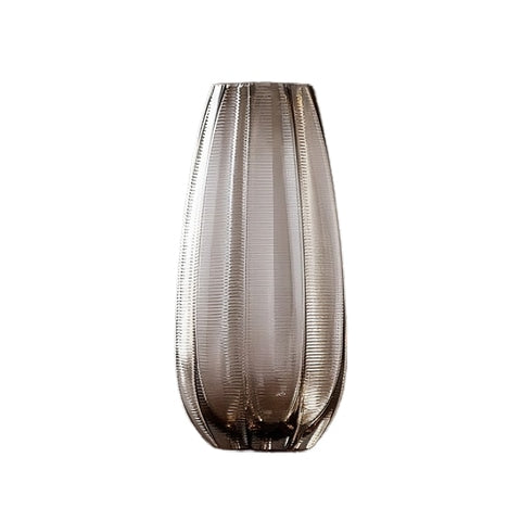 Vase Strié Coloré Marron Transparent