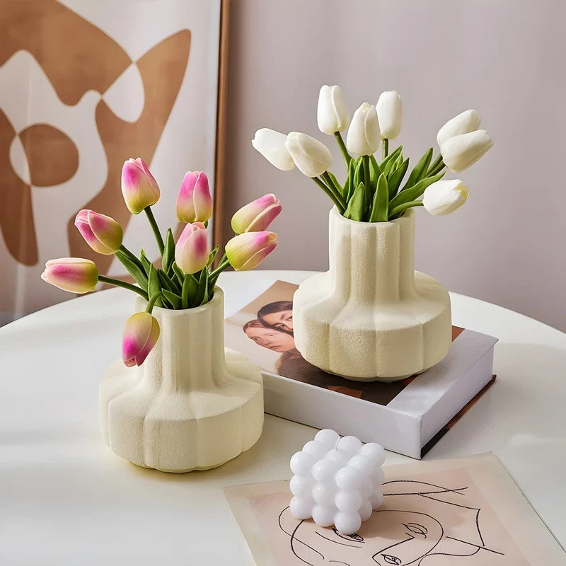 Vase Structuré Décoratif Crème