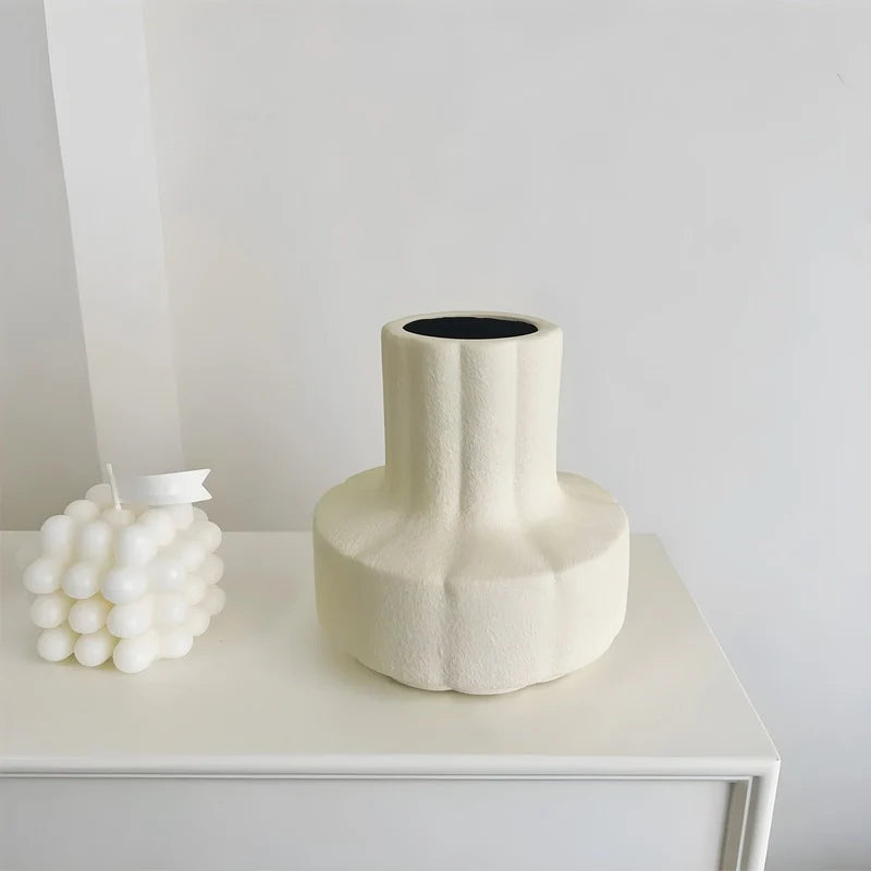 Vase Structuré Décoratif Crème