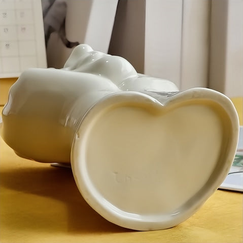 Vase Tête Pensante Blanc Brillant