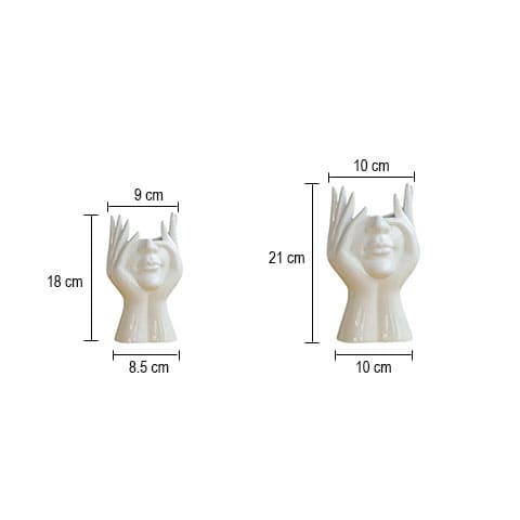Vase Tête Pensante Blanc Brillant