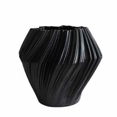 Vase Torsadé Black and White