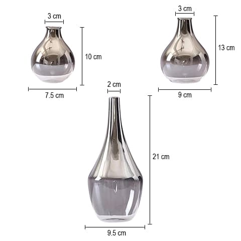 Vase Transparent Argenté Goutte d'Eau
