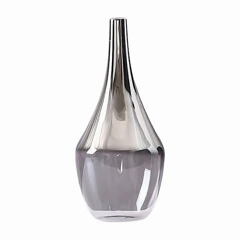 Vase Transparent Argenté Goutte d'Eau