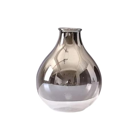Vase Transparent Argenté Goutte d'Eau