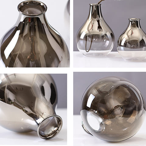 Vase Transparent Argenté Goutte d'Eau