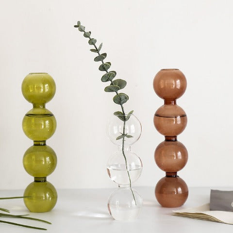 Vase Transparent Bulles Superposées