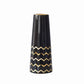 Vase Trapèze Noir Motifs Dorés