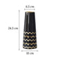 Vase Trapèze Noir Motifs Dorés