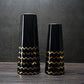 Vase Trapèze Noir Motifs Dorés