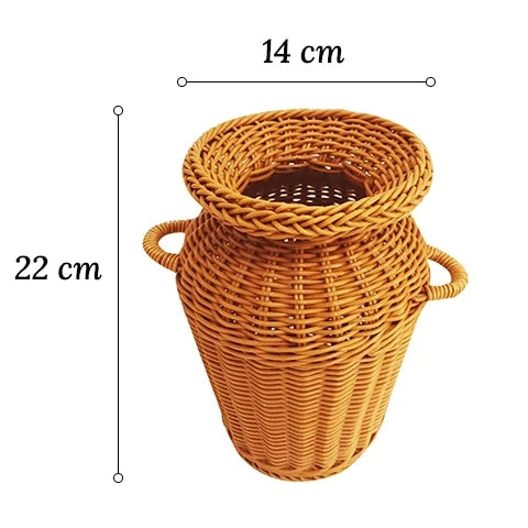 Vase Tressé Artisanal avec Anses