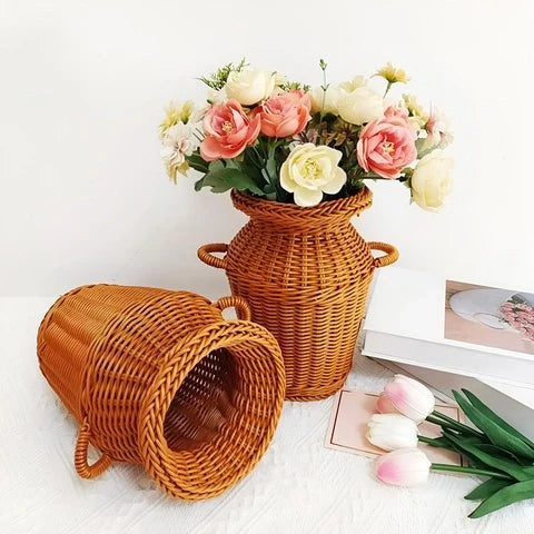 Vase Tressé Artisanal avec Anses