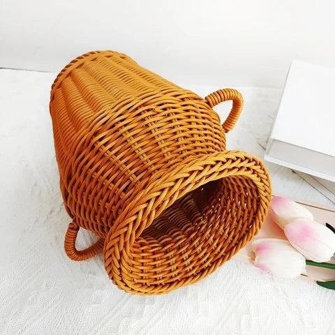 Vase Tressé Artisanal avec Anses
