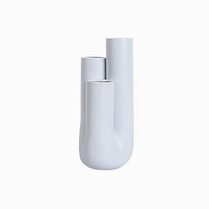 Vase Trois Tubes Blanc ou Marron