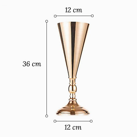 Vase Trompette Mariage Centre de Table Or