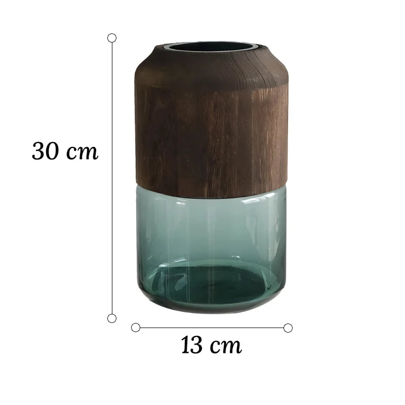 Vase Tubulaire Transparent Bi-Matières