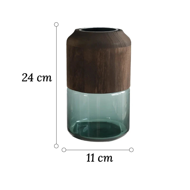 Vase Tubulaire Transparent Bi-Matières