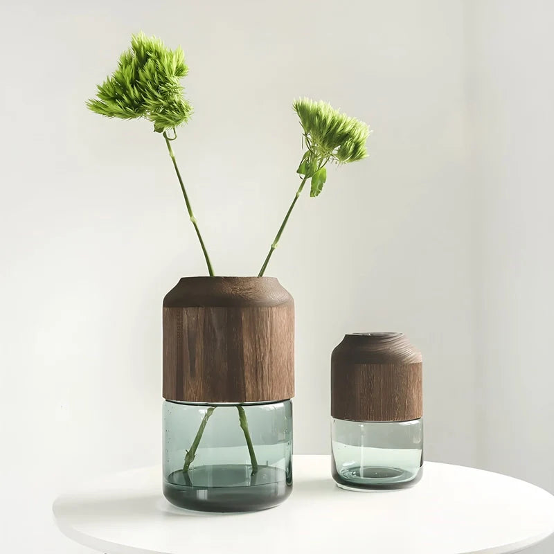 Vase Tubulaire Transparent Bi-Matières