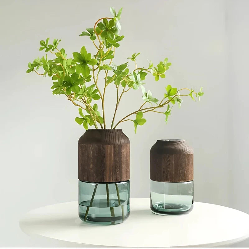 Vase Tubulaire Transparent Bi-Matières